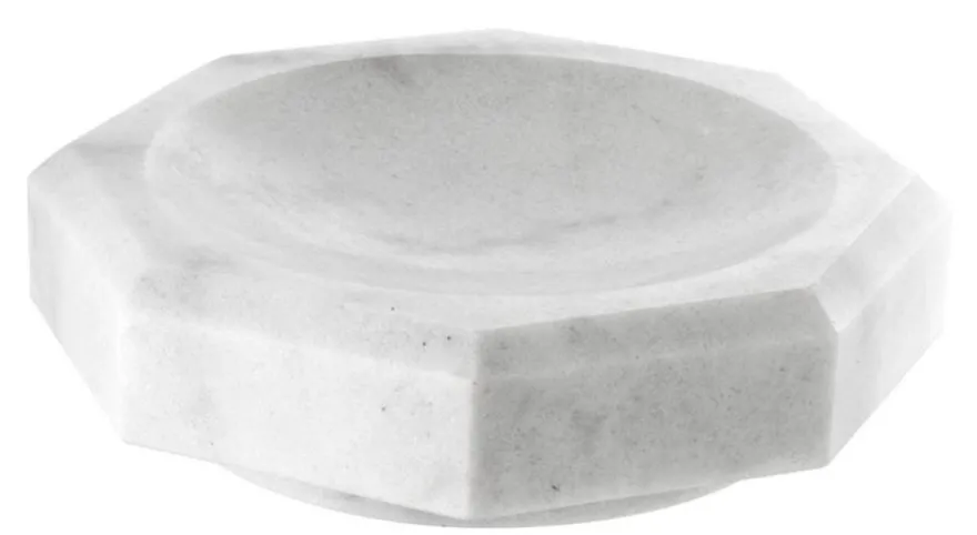 Casa Padrino Designer Marmor Schale Weiß 25 x 25 x H. 7 cm - Luxus Qualität