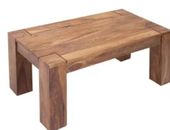 Casa Padrino Designer Massivholz Couchtisch Natur 100 x H. 40 cm - Massivholz - Salon Wohnzimmer Tisch