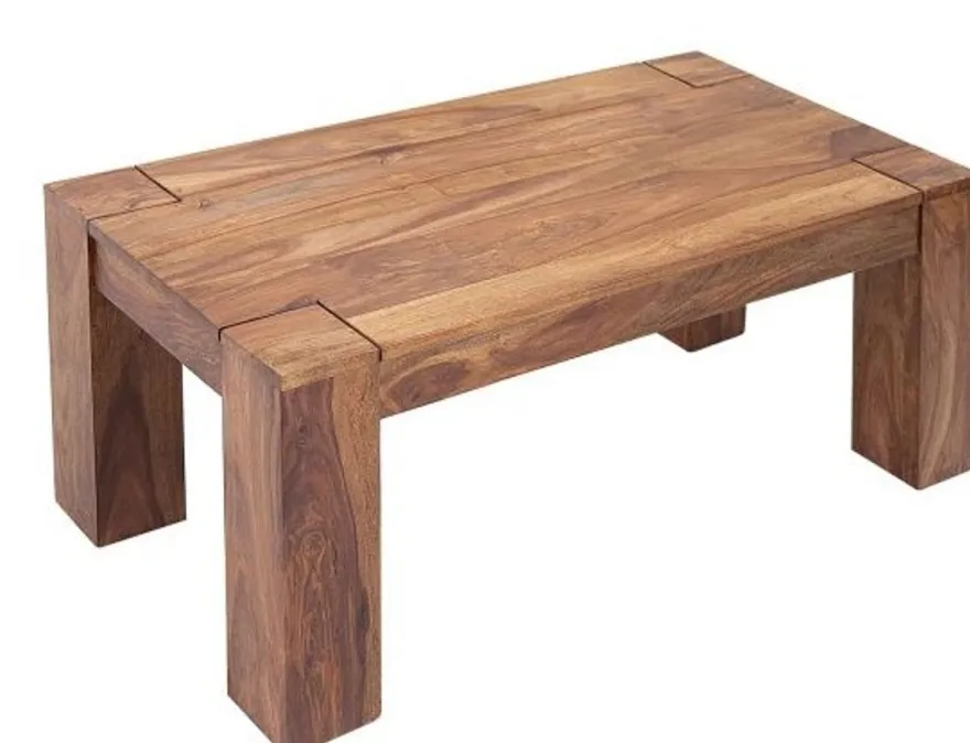 Casa Padrino Designer Massivholz Couchtisch Natur 100 x H. 40 cm - Massivholz - Salon Wohnzimmer Tisch