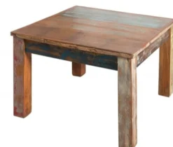Casa Padrino Designer Massivholz Couchtisch Bunt 60 x H. 45 cm - Massivholz - Salon Wohnzimmer Tisch