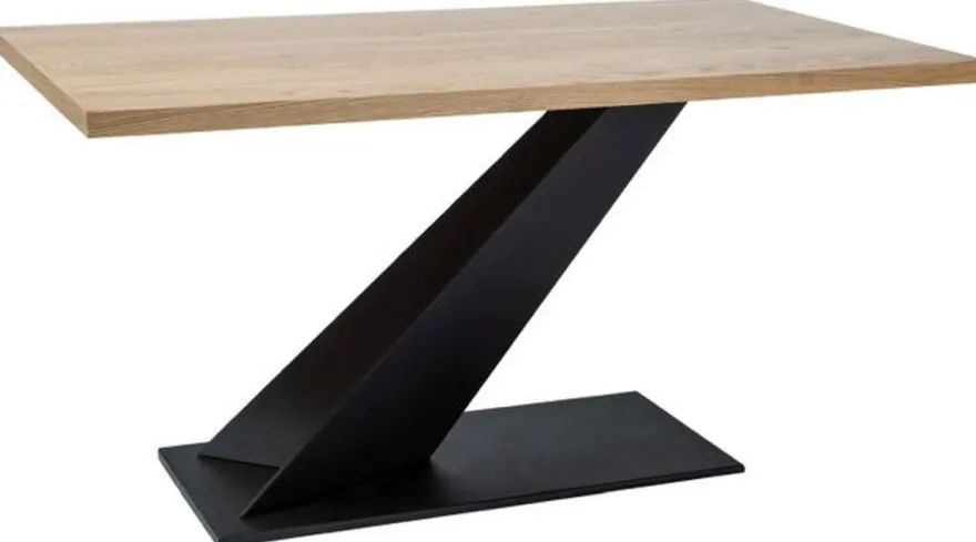 Casa Padrino Designer Massivholz Esstisch Naturfarben / Schwarz 150 x 90 x H. 78 cm - Küchentisch mit massiver Eichenholz Tischplatte - Esszimmermöbel