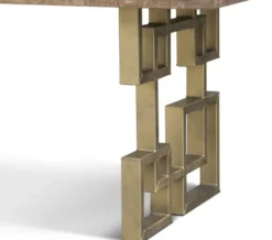 Casa Padrino Designer Massivholz Esstisch mit rustikaler Eichenholz Tischplatte und Stahl Beinen - Verschiedene Farben & Größen - Esszimmer Tisch