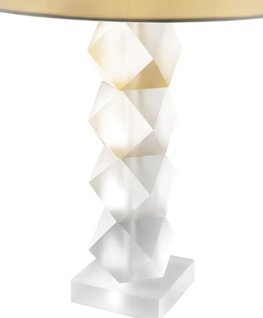 Casa Padrino Designer Milchglas Tischleuchte 16 x 48 x H. 84 cm - Hotel Restaurant Tischlampe