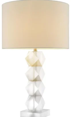 Casa Padrino Designer Milchglas Tischleuchte 16 x 48 x H. 84 cm - Hotel Restaurant Tischlampe