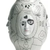 Casa Padrino Designer Porzellan Vase Beige / Schwarz Ø 31 x H. 52 cm - Handgefertigte & Handbemalte Luxus Dekoration