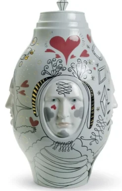 Casa Padrino Designer Porzellan Vase mit Deckel Grau / Mehrfarbig Ø 27 x H. 39 cm - Handgefertigtes & Handbemaltes Luxus Deko Objekt