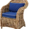 Casa Padrino Designer Rattan Sessel 70 x 70 x H. 88 cm - Luxus Wohnzimmer Möbel