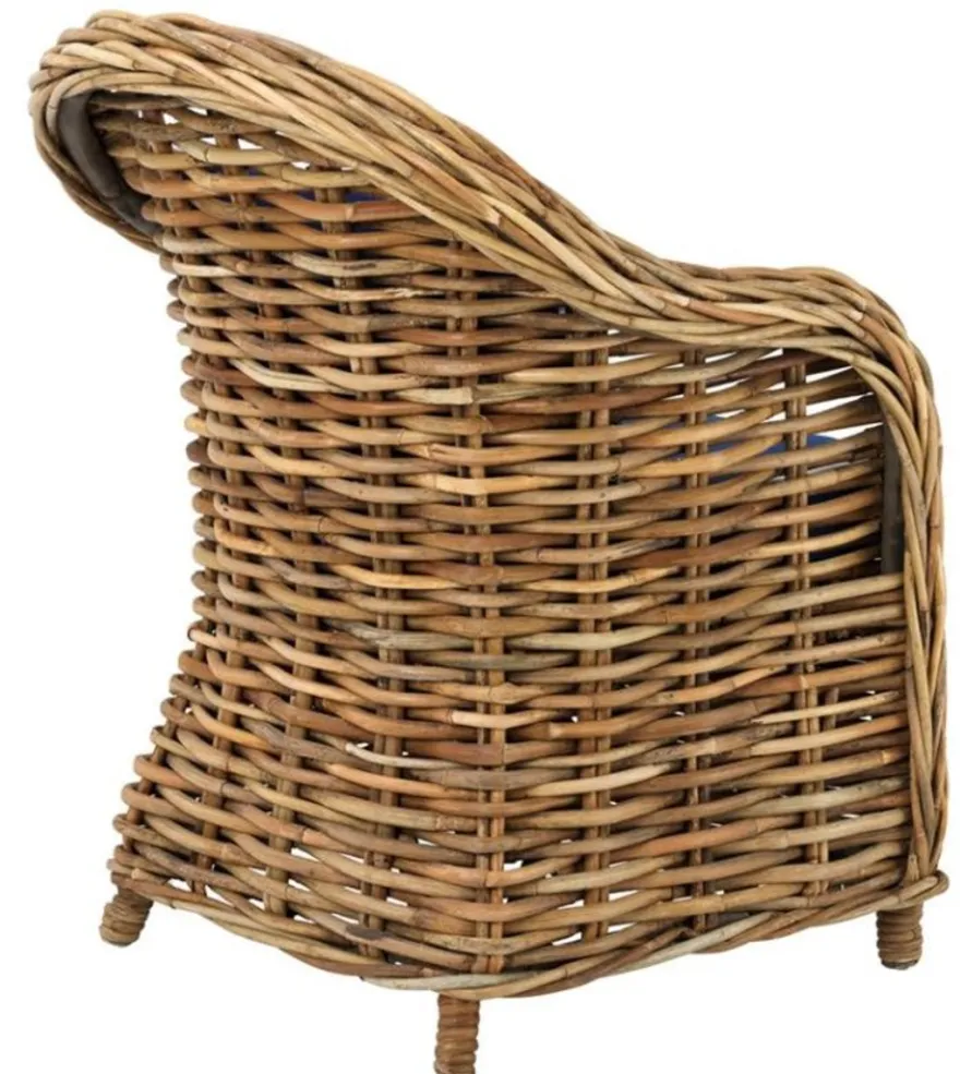 Casa Padrino Designer Rattan Sessel 70 x 70 x H. 88 cm - Luxus Wohnzimmer Möbel