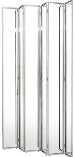 Casa Padrino Designer Raumteiler Silber 150 x H. 220 cm - Luxus Qualität