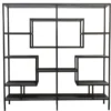 Casa Padrino Designer Regalschrank Schwarz 160 x 40 x H. 160 cm - Luxus Wohnzimmerschrank