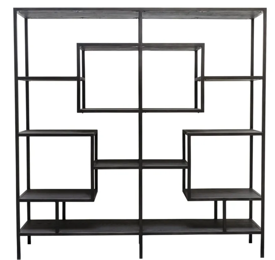 Casa Padrino Designer Regalschrank Schwarz 160 x 40 x H. 160 cm - Luxus Wohnzimmerschrank