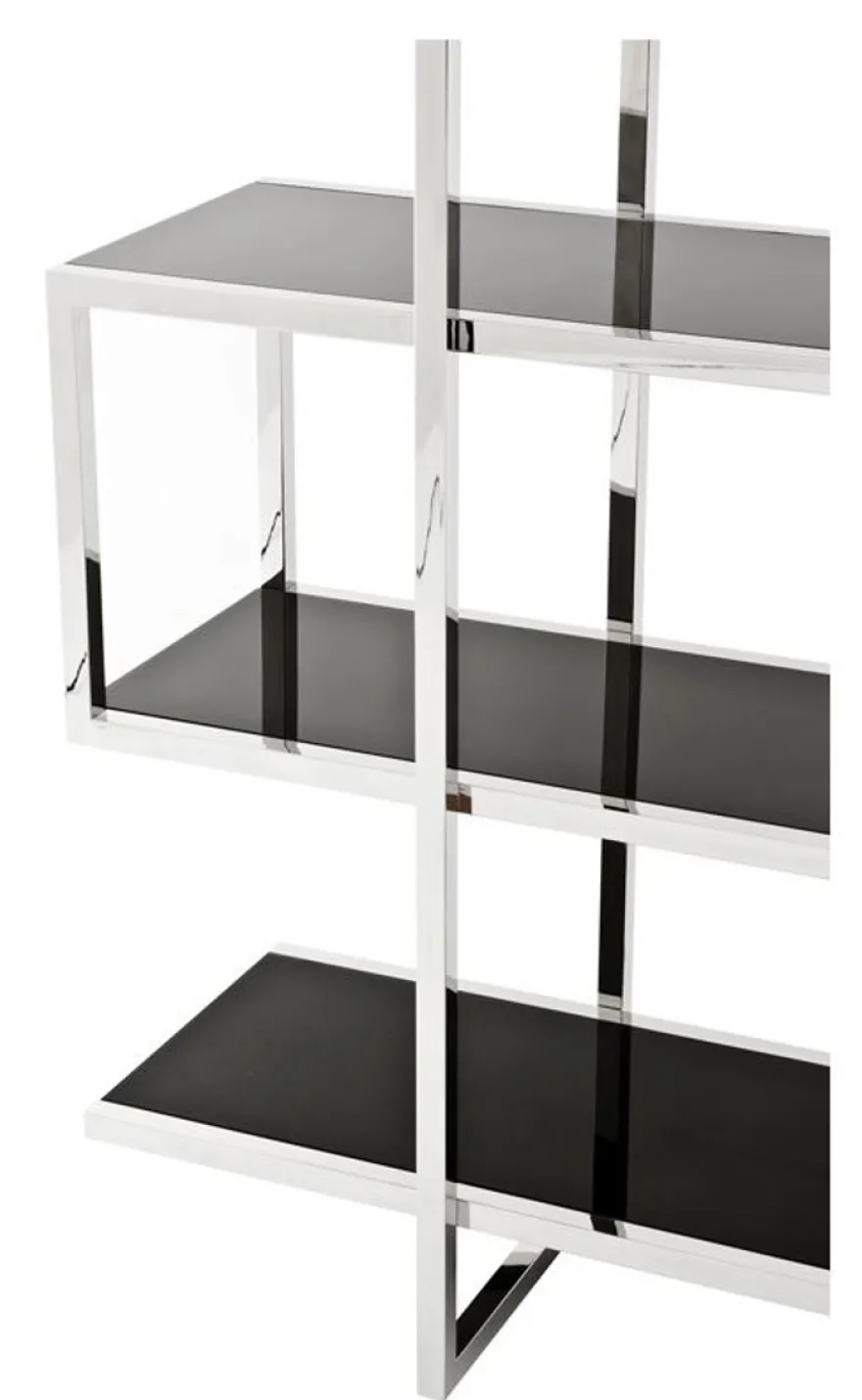 Casa Padrino Designer Regalschrank Silber 160 x 42 x H. 180 cm - Limited Edition