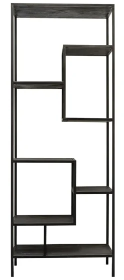 Casa Padrino Designer Regalschrank Schwarz 80 x 40 x H. 210 cm - Luxus Qualität