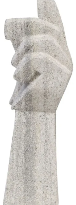 Casa Padrino Designer Sandstein Skulptur Hand Grau 18 x 13 x H. 41 cm - Deko Accessoires - Gartendeko