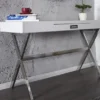 Casa Padrino Designer Schminktisch mit Schublade, Weiss, Krokodilnachbildung, 120 x 72 x 45 cm