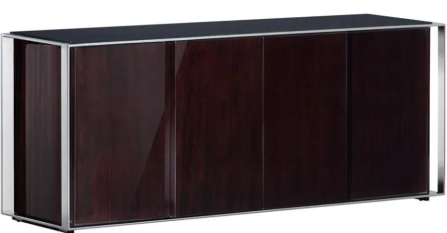 Casa Padrino Designer Schrank 200 x 52 x H. 80,5 cm - Luxus Wohnzimmerschrank