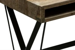 Casa Padrino Designer Schreibtisch mit schwarz pulverbeschichteten Beinen 120 x 60 x H. 77 cm - Designer Büromöbel