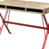 Casa Padrino Designer Schreibtisch mit rot pulverbeschichteten Beinen 120 x 60 x H. 77 cm - Designer Büromöbel