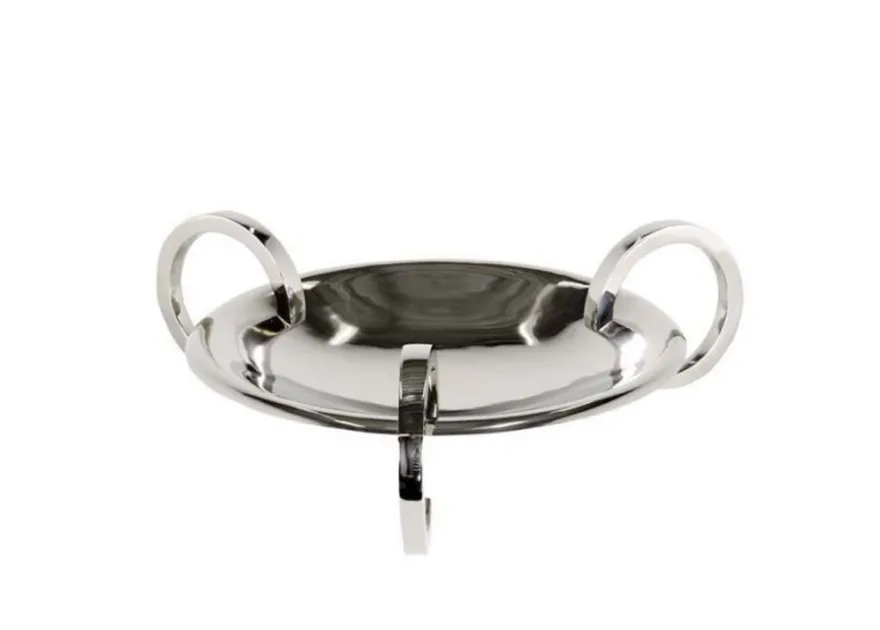 Casa Padrino Designer Servierplatte Nickel Finish 50 x H. 15 cm - Elegante flache Schale aus Aluminium