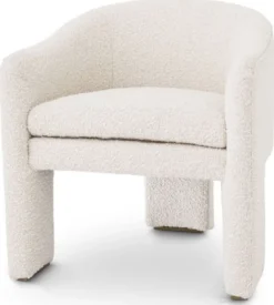 Casa Padrino Designer Sessel Creme / Messingfarben 66 x 67 x H. 69 cm - Moderner Wohnzimmer Sessel - Hotel Sessel - Luxus Wohnzimmer & Hotel Möbel