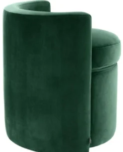 Casa Padrino Designer Sessel Dunkelgrün 61 x 57 x H. 64 cm - Runder Samt Sessel - Luxus Möbel