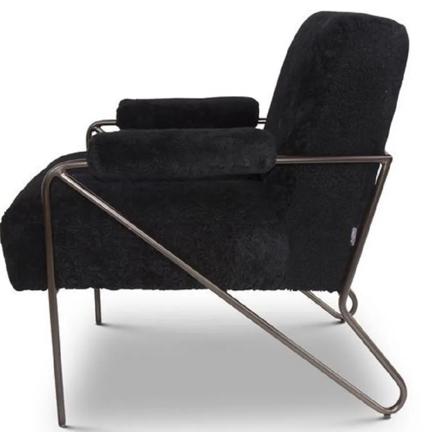 Casa Padrino Designer Sessel Schwarz 69 x 78 x H. 78 cm - Wohnzimmer Sessel - Wohnzimmer Möbel - Luxus Qualität
