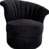 Casa Padrino Designer Sessel Schwarz 56 x 66 x H. 72 cm - Luxus Drehsessel