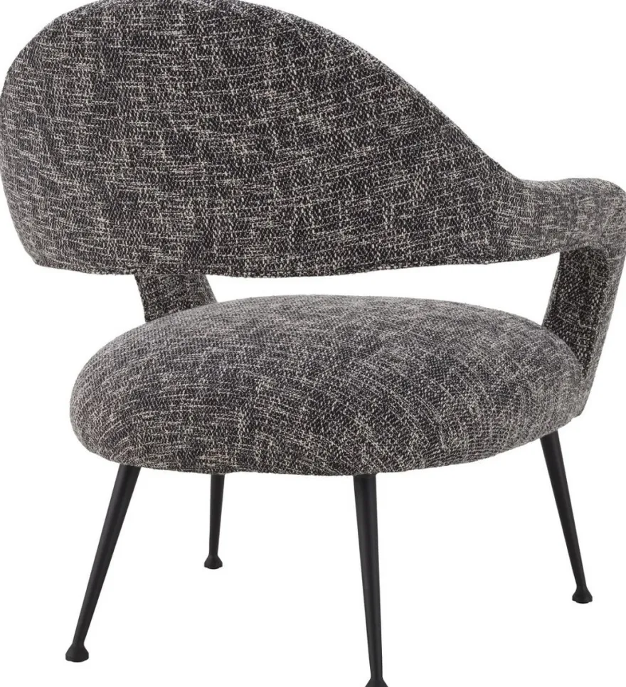 Casa Padrino Designer Sessel Schwarz / Schwarz 80 x 76 x H. 85 cm - Wohnzimmer Sessel - Designer Möbel - Luxus Qualität