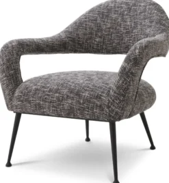 Casa Padrino Designer Sessel Schwarz / Schwarz 80 x 76 x H. 85 cm - Wohnzimmer Sessel - Designer Möbel - Luxus Qualität