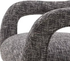Casa Padrino Designer Sessel Schwarz / Schwarz 80 x 76 x H. 85 cm - Wohnzimmer Sessel - Designer Möbel - Luxus Qualität
