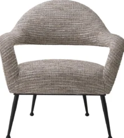 Casa Padrino Designer Sessel Beige / Schwarz 80 x 76 x H. 85 cm - Wohnzimmer Sessel - Designer Möbel - Luxus Qualität