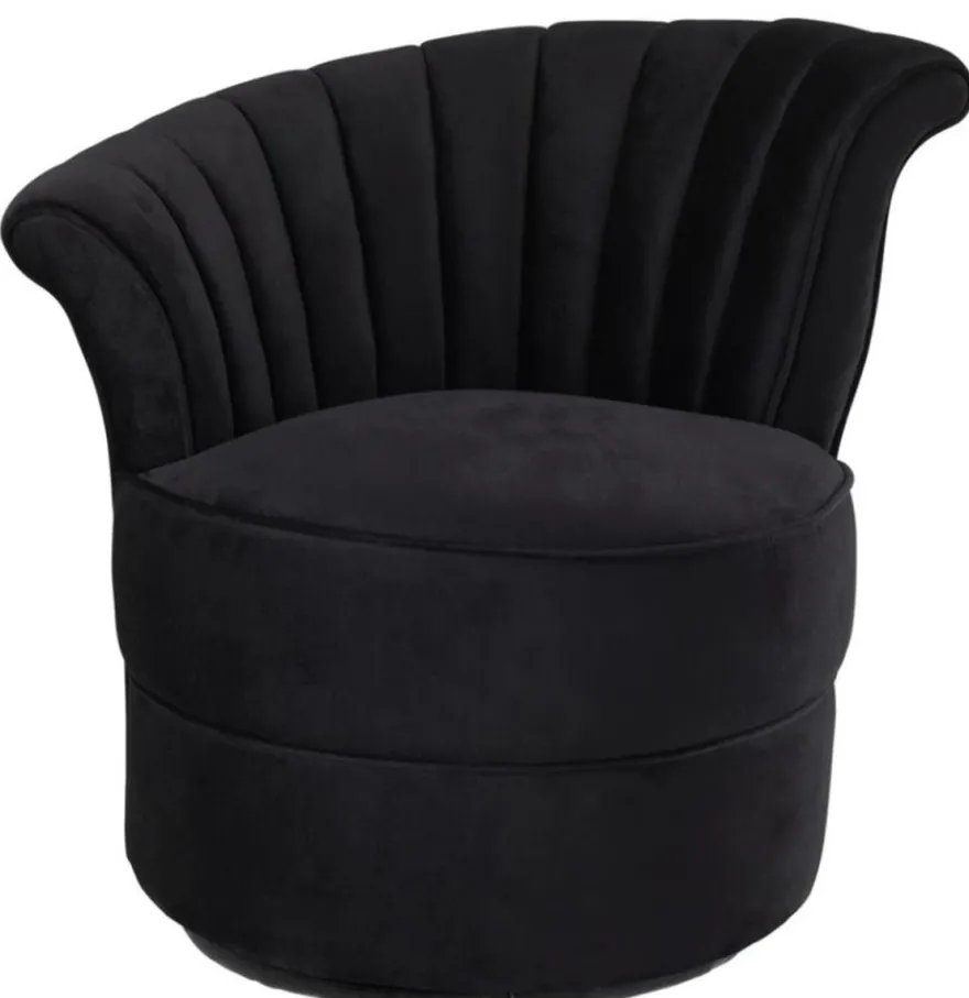 Casa Padrino Designer Sessel Schwarz 56 x 66 x H. 72 cm - Luxus Drehsessel