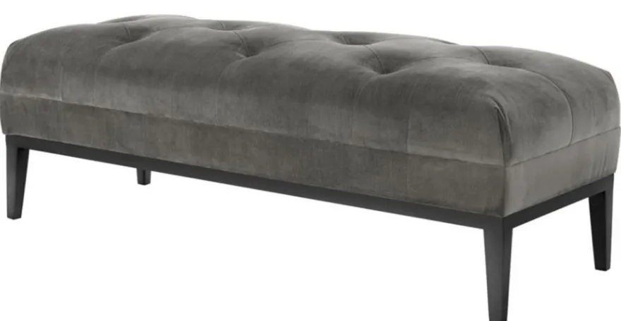 Casa Padrino Designer Sitzbank Grau 130 x 50 x H. 46 cm - Luxus Kollektion