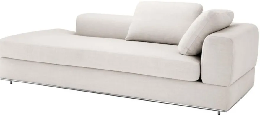 Casa Padrino Designer Sofa Naturfarbig Rechtsseitig 231 x 101 x H. 85 cm - Luxus Wohnzimmer Möbel