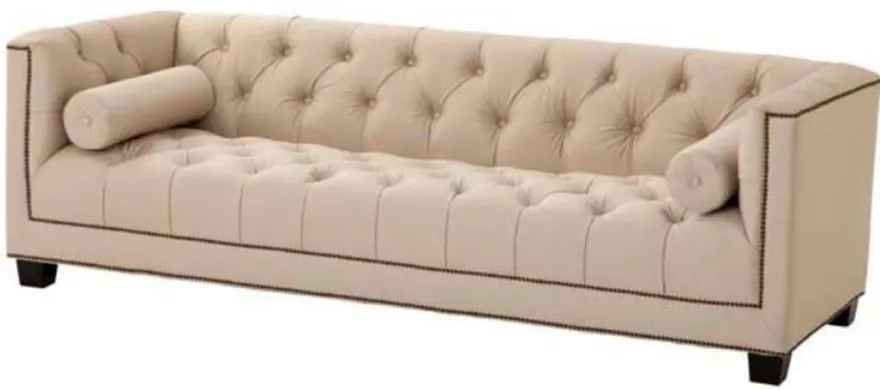 Casa Padrino Designer Sofa Sandfarbig 230 x 85 x H. 72 cm - Luxus Hotel Kollektion