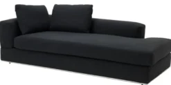 Casa Padrino Designer Sofa Schwarz Linksseitig 231 x 101 x H. 85 cm - Luxus Wohnzimmer Möbel