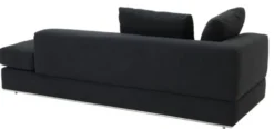 Casa Padrino Designer Sofa Schwarz Linksseitig 231 x 101 x H. 85 cm - Luxus Wohnzimmer Möbel