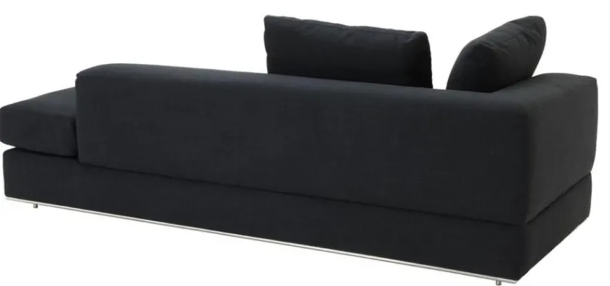 Casa Padrino Designer Sofa Schwarz Linksseitig 231 x 101 x H. 85 cm - Luxus Wohnzimmer Möbel