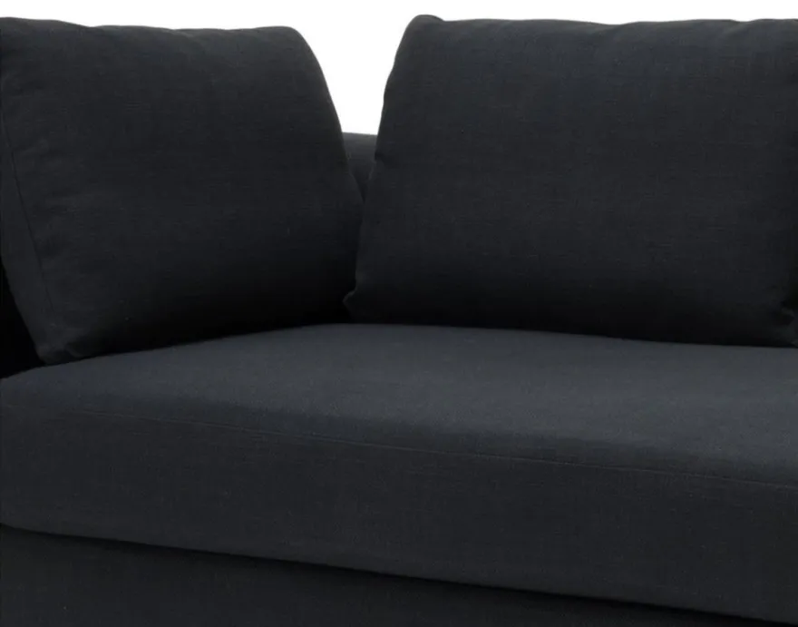 Casa Padrino Designer Sofa Schwarz Linksseitig 231 x 101 x H. 85 cm - Luxus Wohnzimmer Möbel