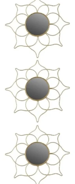 Casa Padrino Designer Spiegel Set Gold Ø 25 cm - Wandspiegel 3er Set