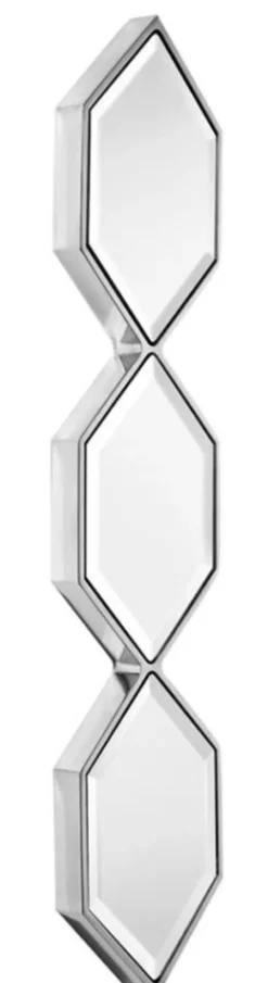 Casa Padrino Designer Spiegel Silber 25 x H. 110 cm - Luxus Wandspiegel