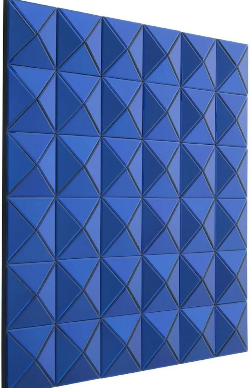 Casa Padrino Designer Spiegel Blau 110 x 4 x H. 110 cm - Luxus Wohnzimmer Wandspiegel - Designermöbel