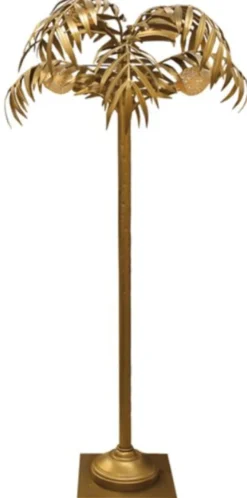Casa Padrino Designer Stehleuchte Palme Messingfarben Ø 90 x H. 170 cm - Edle Stehlampe im Palmen Design - Luxus Leuchten - Luxus Qualität