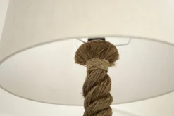 Casa Padrino Designer Stehleuchte Marine Tauseil - Seil Stehlampe im maritimen Look - creme natur - Höhe 160 cm