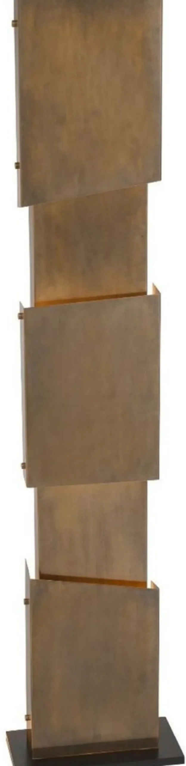 Casa Padrino Designer Stehleuchte Vintage Messingfarben / Schwarz 40 x 20 x H. 178 cm - Moderne Stehlampe - Wohnzimmer Lampe - Luxus Qualität