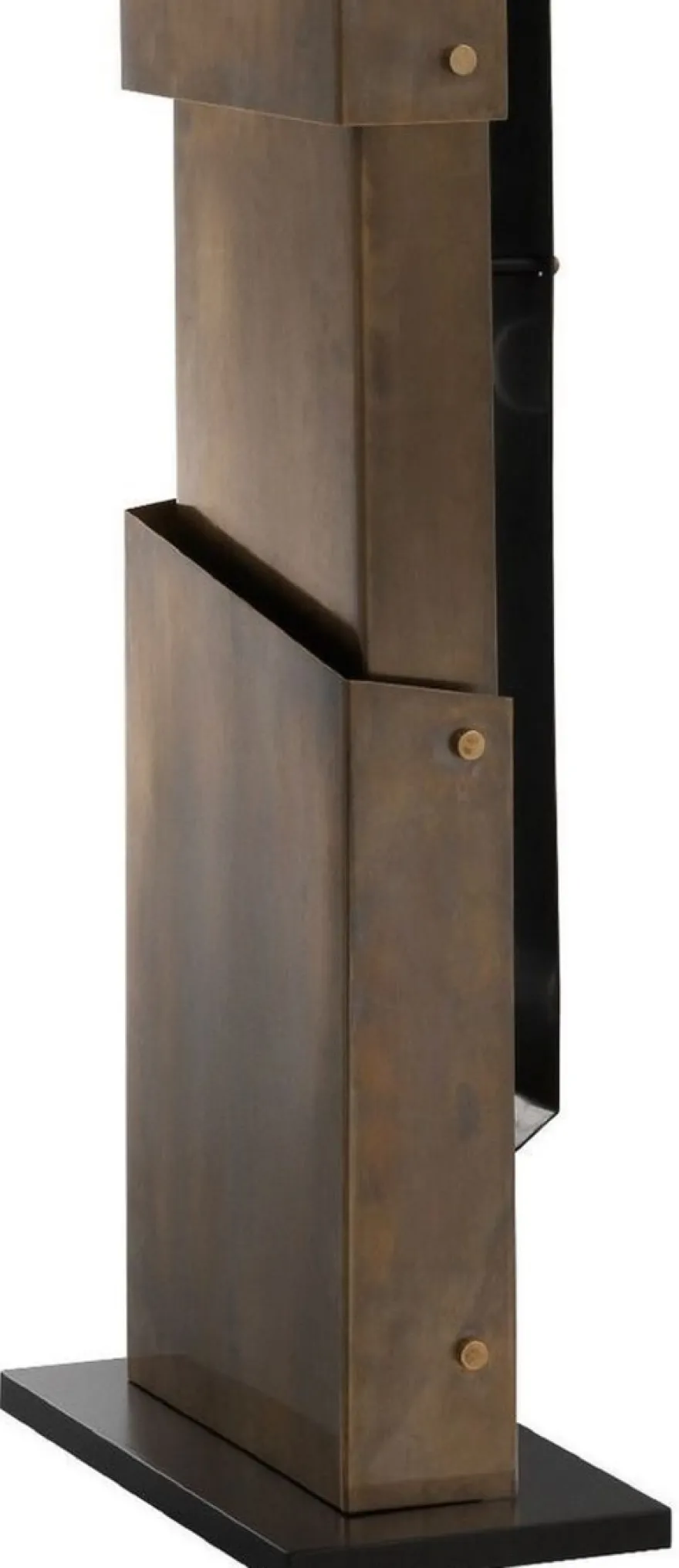 Casa Padrino Designer Stehleuchte Vintage Messingfarben / Schwarz 40 x 20 x H. 178 cm - Moderne Stehlampe - Wohnzimmer Lampe - Luxus Qualität