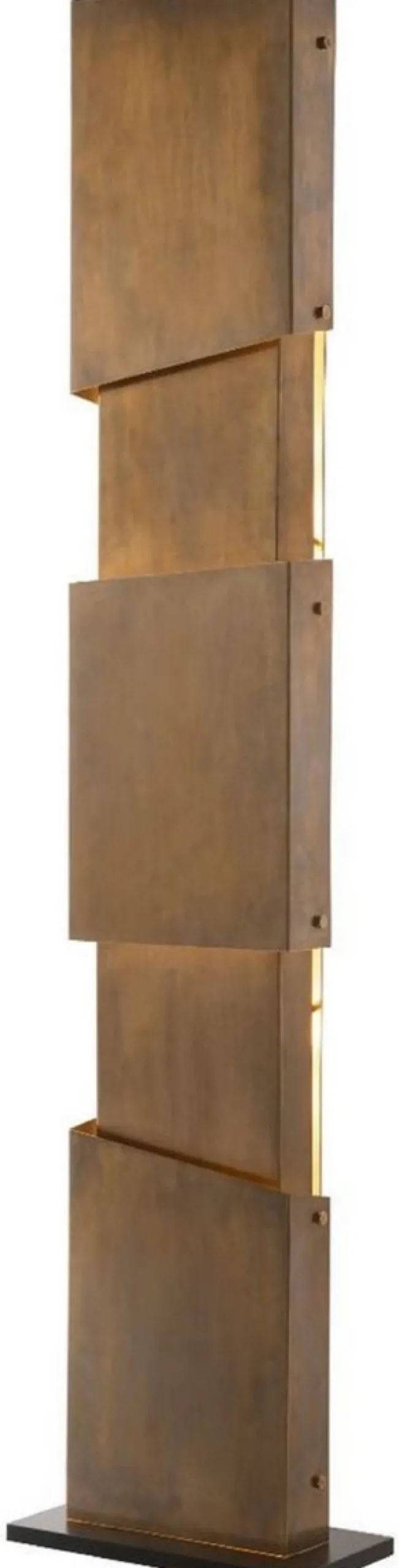 Casa Padrino Designer Stehleuchte Vintage Messingfarben / Schwarz 40 x 20 x H. 178 cm - Moderne Stehlampe - Wohnzimmer Lampe - Luxus Qualität