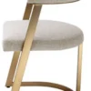 Casa Padrino Designer Stuhl mit Armlehnen Naturfarben / Messingfarben 53,5 x 49 x H. 78 cm - Esszimmerstuhl - Bürostuhl - Designermöbel