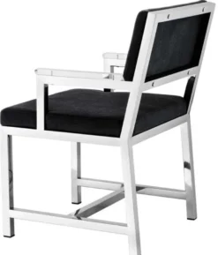 Casa Padrino Designer Stuhl mit Armlehnen 55 x 59 x H. 82 cm - Luxus Büromöbel