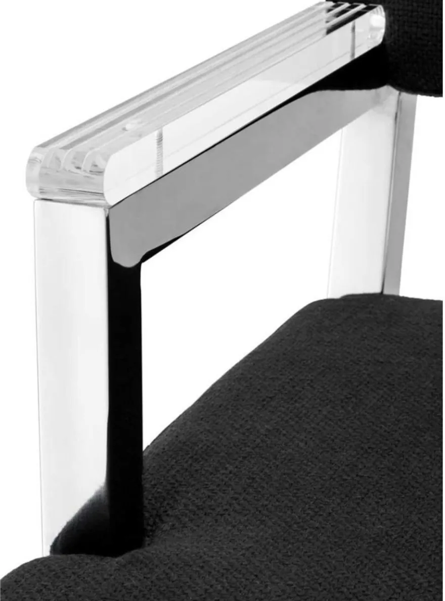 Casa Padrino Designer Stuhl mit Armlehnen 55 x 59 x H. 82 cm - Luxus Büromöbel